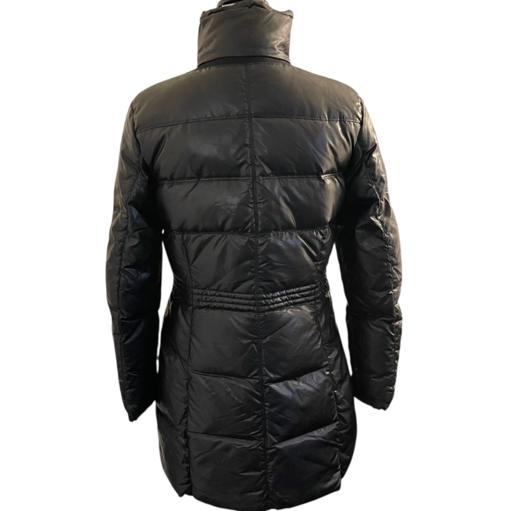 GEOX Respira Black Cinch Waist Long Down/Feather Puffer Jacket (8/10) - Picture 7 of 16